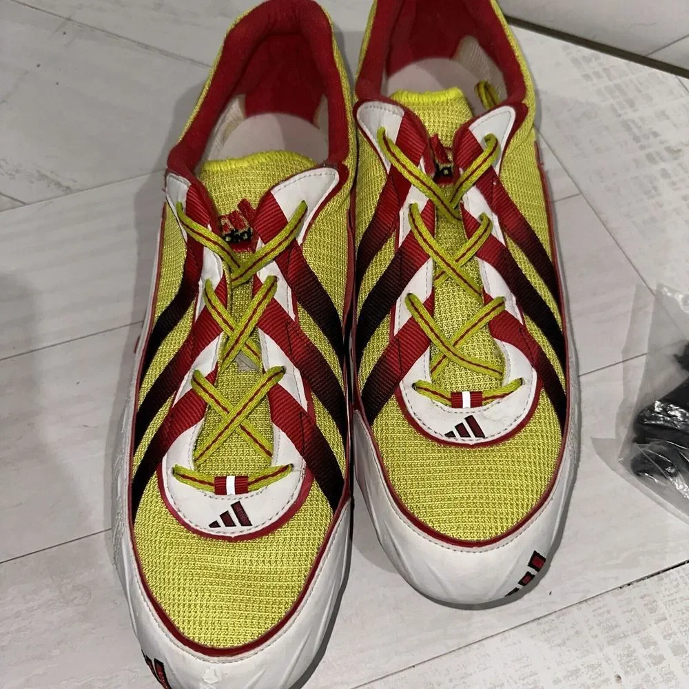 Adidas Meteor 2 SP Men's Size 13 Track Shoes, Yellow Red, 663227 W/spikes & Key